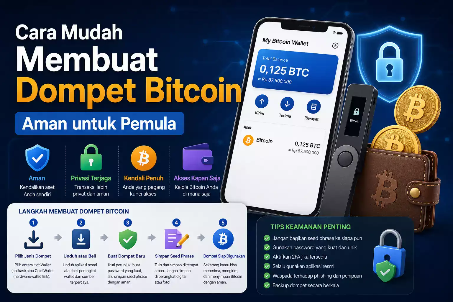 Cara Mudah Membuat Dompet Bitcoin Aman untuk Pemula