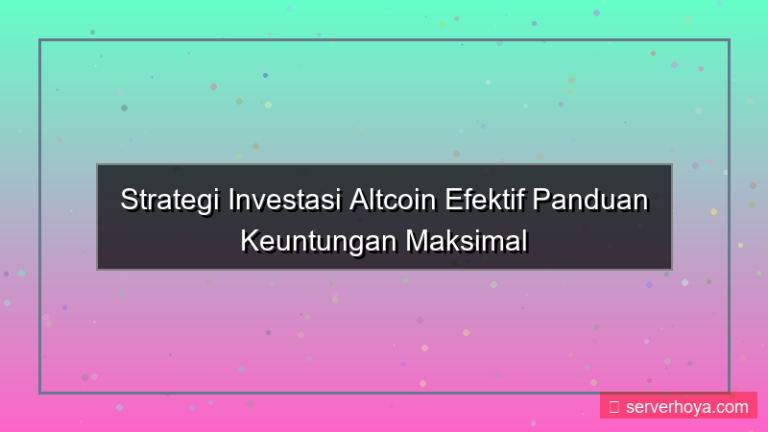 desain Altcoin investment strategies