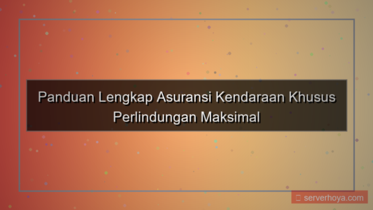 Asuransi kendaraan khusus