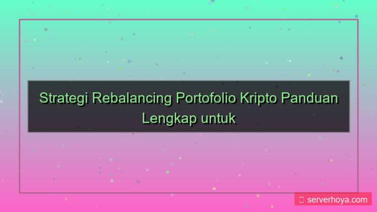 Crypto portfolio rebalancing