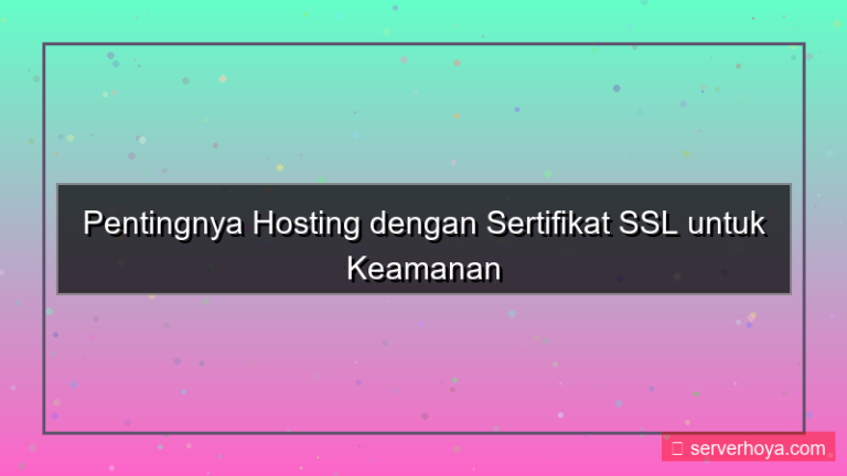 Hosting dengan sertifikat SSL