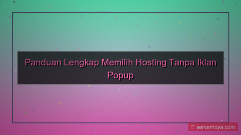 Hosting tanpa iklan popup