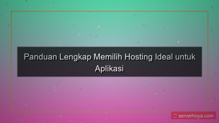 Hosting untuk aplikasi