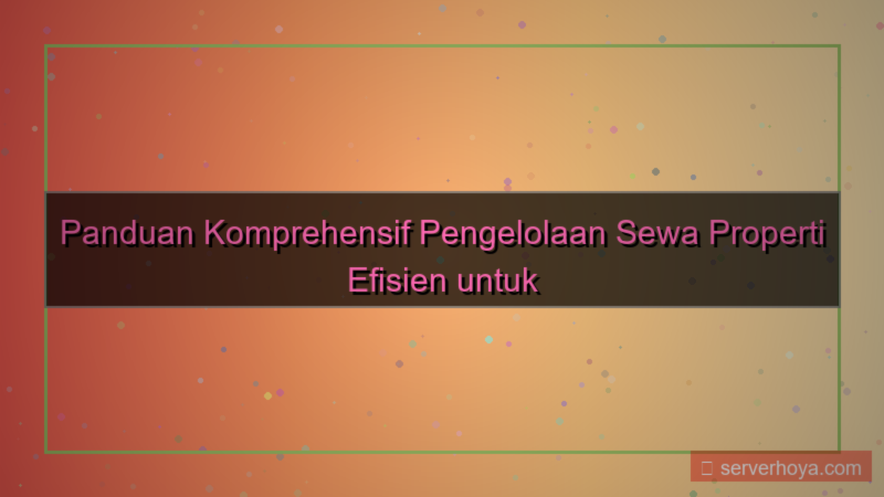 Pengelolaan sewa