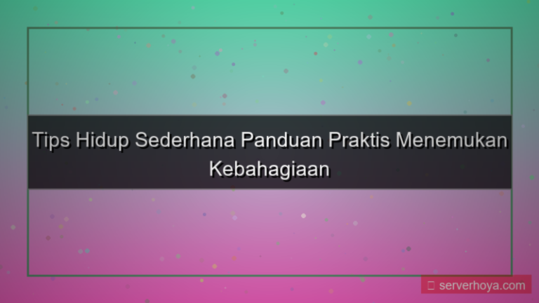 tampilan Tips hidup sederhana