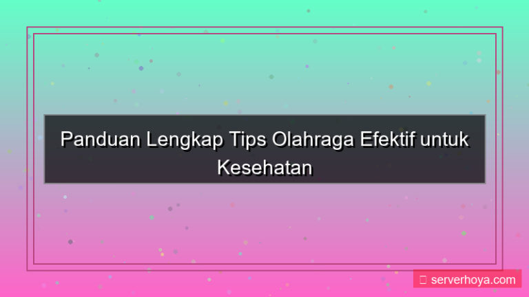 Tips olahraga efektif
