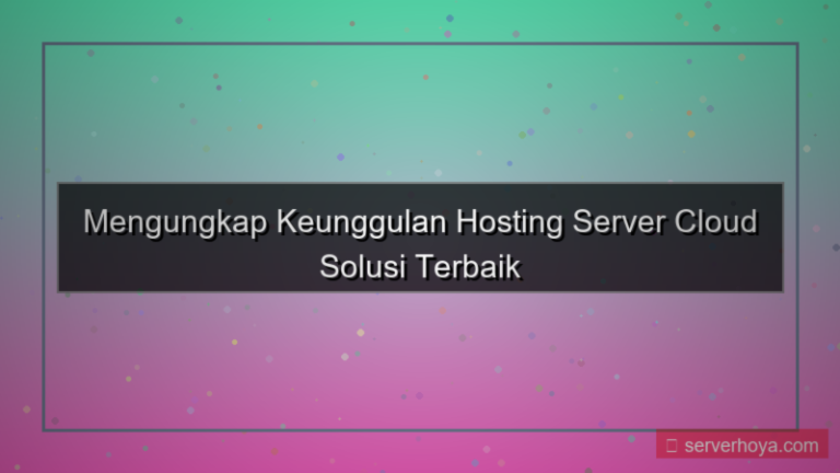 Hosting dengan server cloud