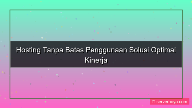gambar Hosting tanpa batas penggunaan