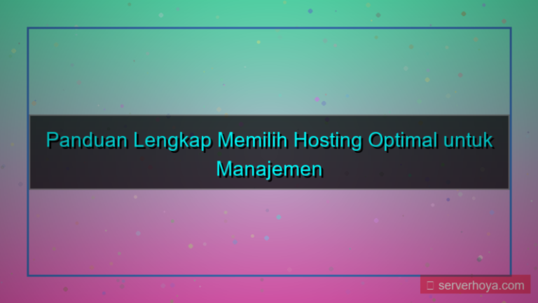 desain Hosting untuk manajemen server