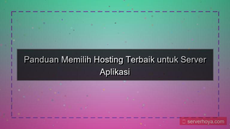 Hosting untuk server aplikasi