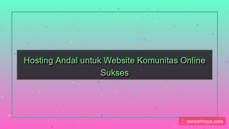 visual Hosting untuk website komunitas